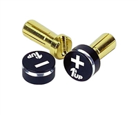 1UP LowPro Lipo Battery Bullet Plugs & Grips, 5mm, Stealth