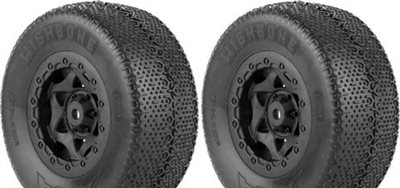 AKA Wishbone SC Tires-Soft, SC10 4x4 On Black Rims (2)