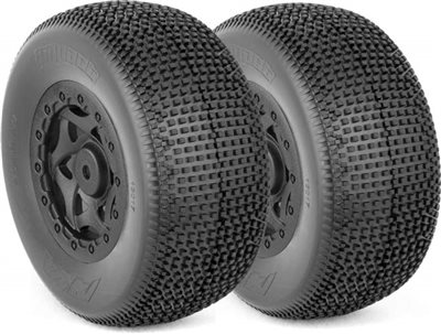 AKA Impact SC Wide Soft Tires On Black Losi Offset Rims(2)