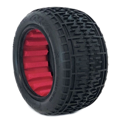 AKA 1/10 Buggy Rear Super Soft Rebar Tires with Red Inserts (2)