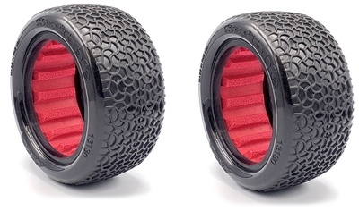 AKA 1/10 Buggy 2.2 Rear Clay Scribble Tires with Red Inserts (2)