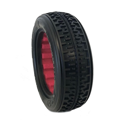 AKA 1/10 Buggy 2wd Front Rebar Tires, Soft with Red Inserts(2)