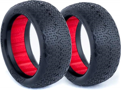 AKA 1/10 Evo 4wd Front Typo Tires, Red Inserts, Soft (2)