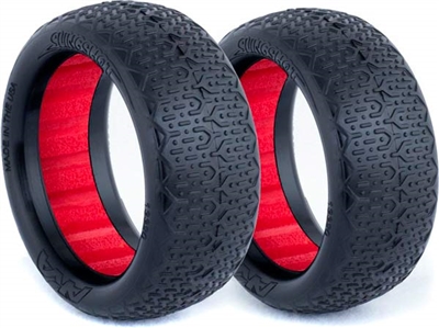 AKA 1/10 Evo 4wd Front Typo Tires, Red Inserts, Super Soft