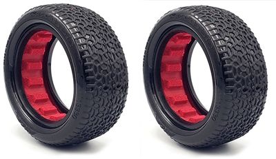 AKA 1/10 Buggy 2.2 Front 4WD Clay Scribble Tires with Red Inserts (2)