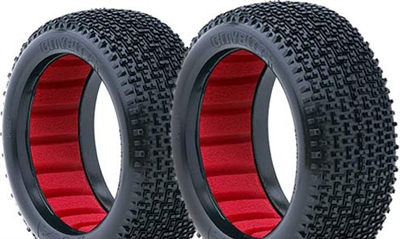 AKA City Block 1/8 Buggy Soft Tires With Red Inserts (2)