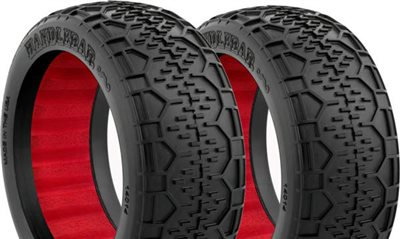 AKA Handlebar 1/8 Buggy Clay Tires With Red Inserts (2)