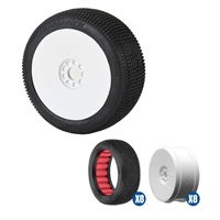 AKA 1/8 Buggy Diamante SSLW Off-Road Tires Racer Bundle, White Wheels
