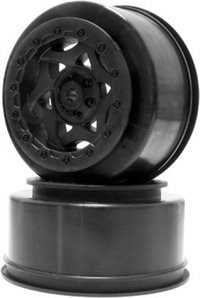 AKA Racing Short Course Rear Cyclone Rims For SC10, Black (2)