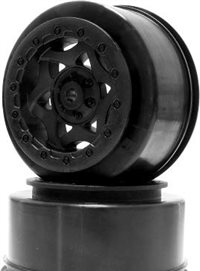 AKA Racing Short Course Fr/Rr Cyclone Rims For SC10 4x4, Black (2)