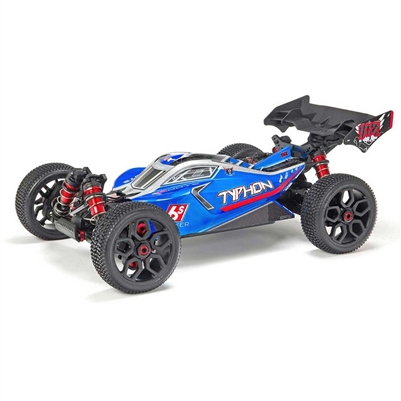 Arrma Typhon 2018 6S BLX 1/8th 4wd RTR Buggy with blue/silver body