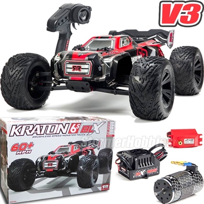 Arrma 1/8th Kraton 6S BLX Brushless 4wd Speed Monster RTR Truck with red body