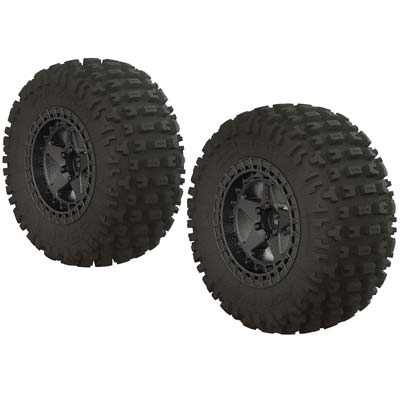 Arrma Senton 4wd dBoots Fortress Short Course Tires on Black Chrome Rims (2)