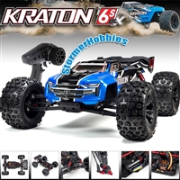 Arrma 1/8th Kraton 6S BLX 4wd Brushless 1/8 Monster Truck RTR with blue body