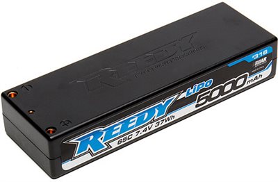 Reedy 5000mAh 65c Lipo Battery, 2s (7.4v), 4mm Bullets