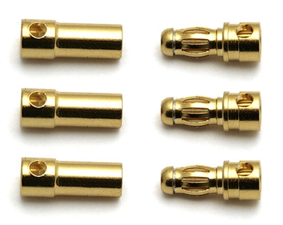 Reedy 3.5mm Gold Bullet Connectors, 3 Pair
