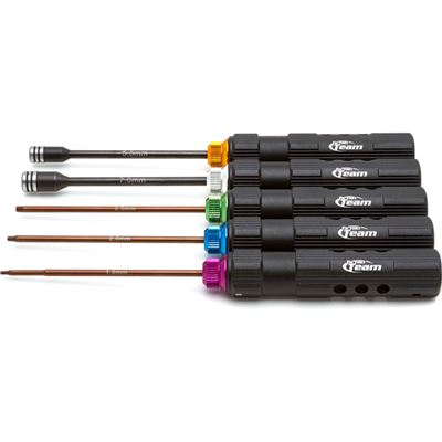Associated Five Piece Team Hex/Nut Driver Set, metric (1.5, 2.0, 2.5/5.5, 7.0mm)