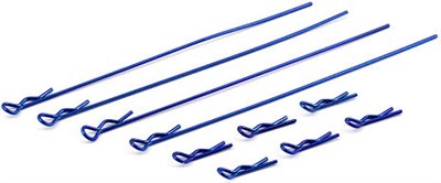 Associated Body Clips-Metallic Blue (4 Long and 6 Short)