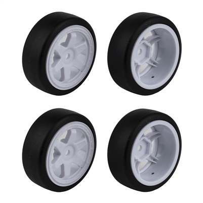 Associated Reflex 14R Hoonitruck Drift Tire on white rims