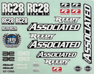 Associated RC28R Decal Set
