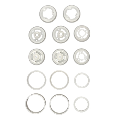 Associated Model 24 Wheel Set, white, front and rear (2+2)