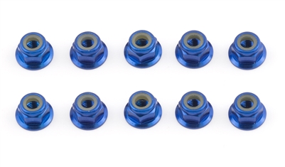 Associated FT 4mm Locknuts, blue aluminum (10)