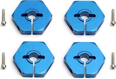 Associated Rival/MGT 8.0 Wheel Hexes, Blue Aluminum (4)