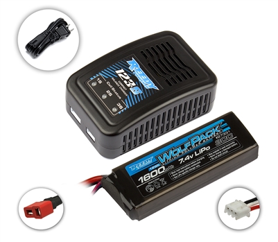 Reedy 123-S AC Charger and 1600mAh 2S Wolfpack LiPo Battery Combo