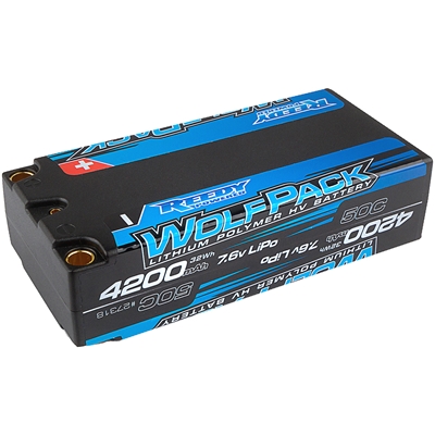 Reedy Wolfpack HV-LiPo 4200mAh 50C 7.6V Shorty Lipo Battery Pack, 5mm bullet