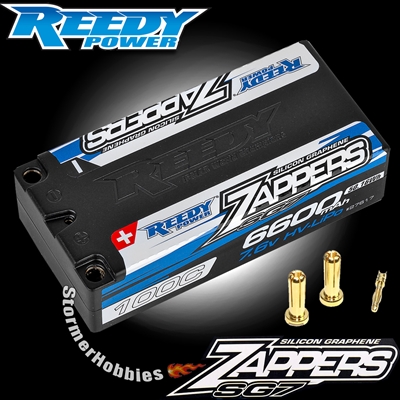 Reedy Zappers SG7 6600mAh Shorty 100C 2S 7.6V Lipo Battery with 5mm connectors