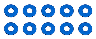Associated TC7.2/RC10F6 Bulkhead Washers-0.5mm, blue aluminum (10)