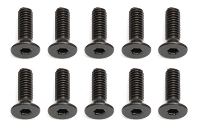 Associated Flat Head Cap Screws, 2mm hex, 2.5 x 8mm (10)