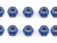 Associated Factory Team 3mm Locknuts, blue aluminum (10)