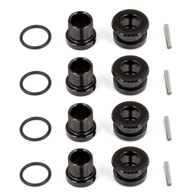 Associated TC7.2 FT Adjustable Body Post Set, black aluminum
