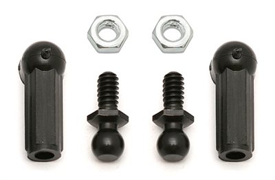 Associated Nitro TC3 Short Special Ball Ends, Black (1 Pair)