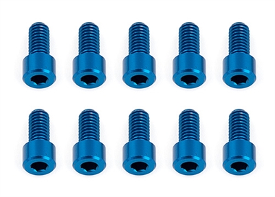 Associated RC12R6 Rear Hub Screws, blue aluminum (10)