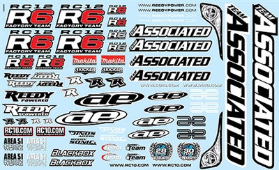 Associated RC12R6 Decal Sheet