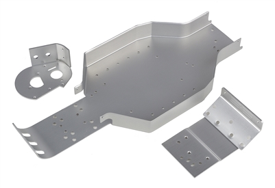 Associated RC10CC Chassis, Nose Plate, Motor Plate, silver