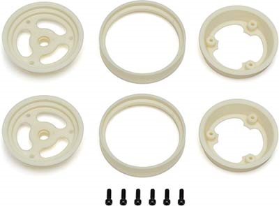 Associated RC10 White Front Wheels, Three Piece
