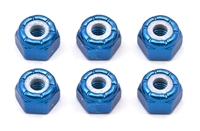 Associated 8-32 Locknuts, Blue Aluminum (6)