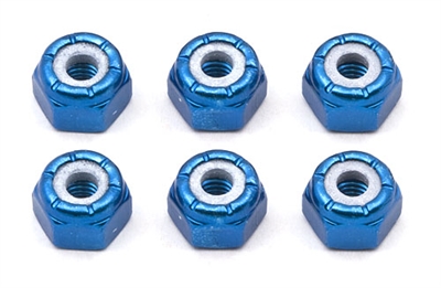 Associated 8-32 Locknuts, Blue Aluminum (6)