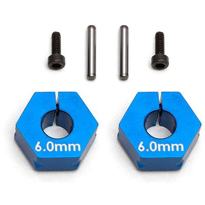 Associated Clamping 12mm Wheel Hexes-6mm thick, blue aluminum (2)