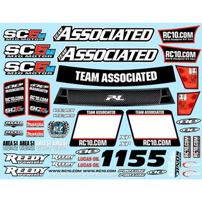 Associated SC5M Decal Sheet