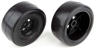 Associated DR10 Rear Tires mounted on Black Rims(2)