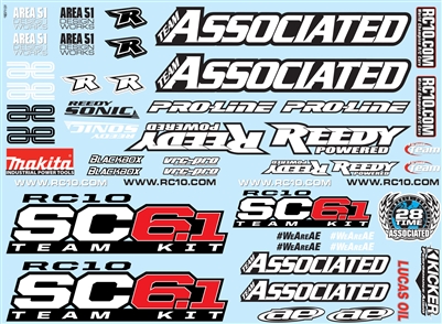 Associated SC6.1 Decal Sheet