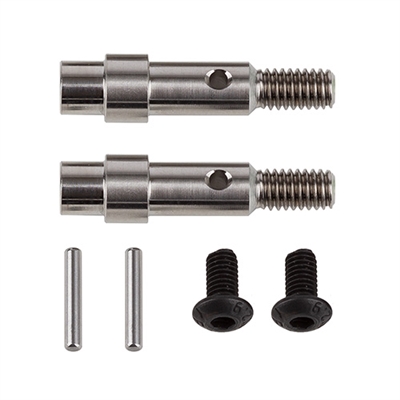 Associated RC10B6 Hex Adapter Front Axles, titanium (2)
