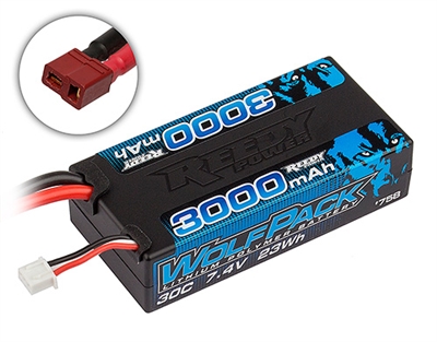 Reedy Wolfpack 3000mAh 7.4V 30C Shorty Lipo Battery with T-plug