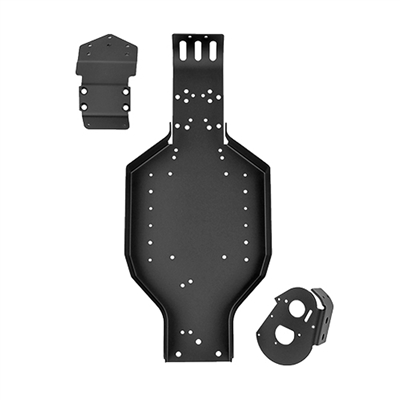 Associated RC10T Chassis, Nose Plate, Motor Plate, black