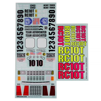 Associated RC10T Decal Set