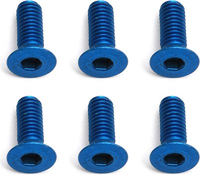 Associated FT Metric Flathead Screws-3 x 8mm, Blue Aluminum (6)